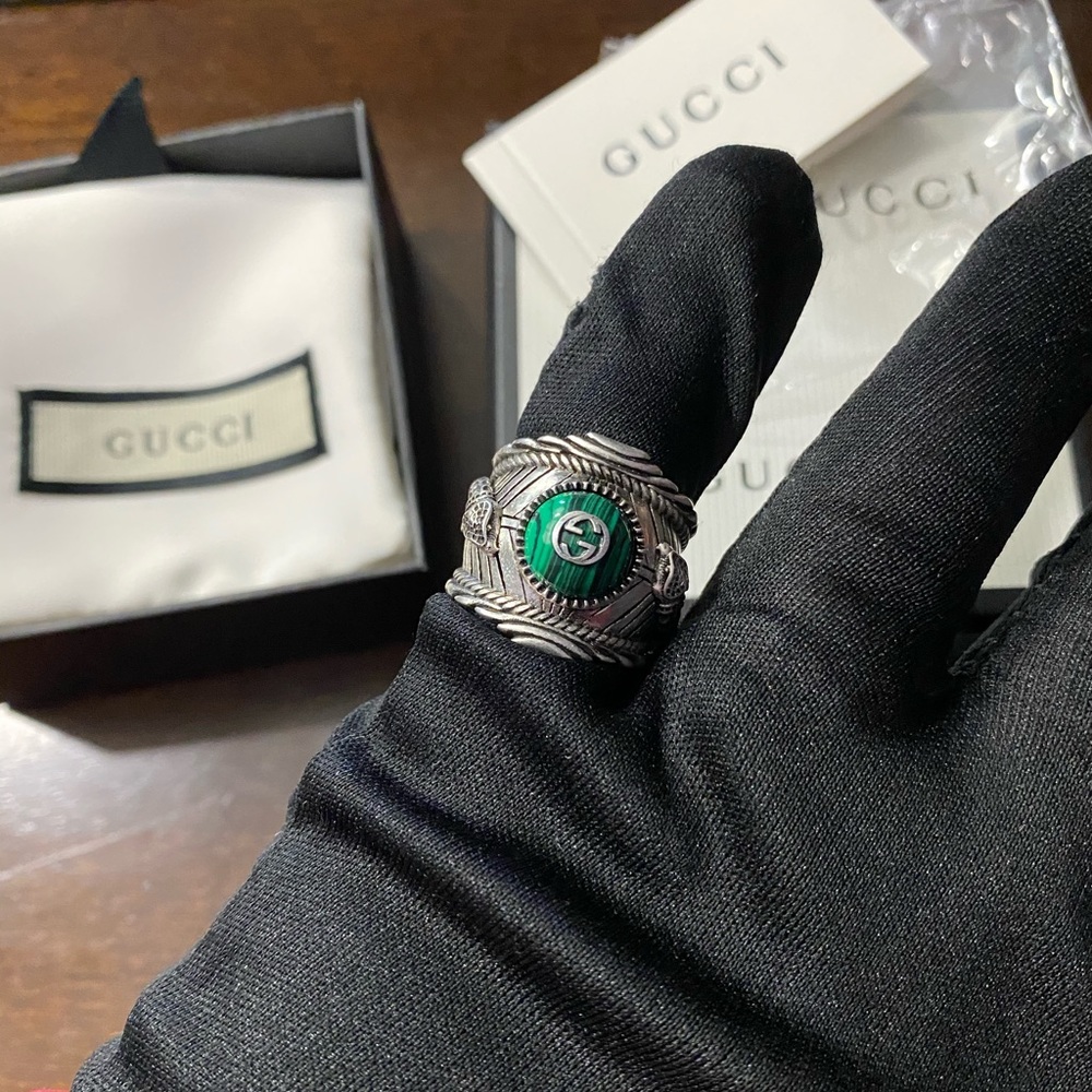 GUCCI RESIN SNAKE TIGER GARDEN RING SIZE 8 - Picture 6 of 8